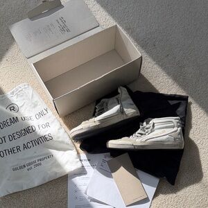 Golden Goose White and Gray High-Tops